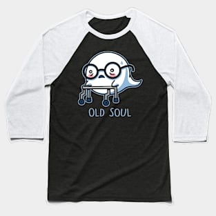 Funny Cute Original Old Soul Funny Ghost Cartoon Baseball T-Shirt